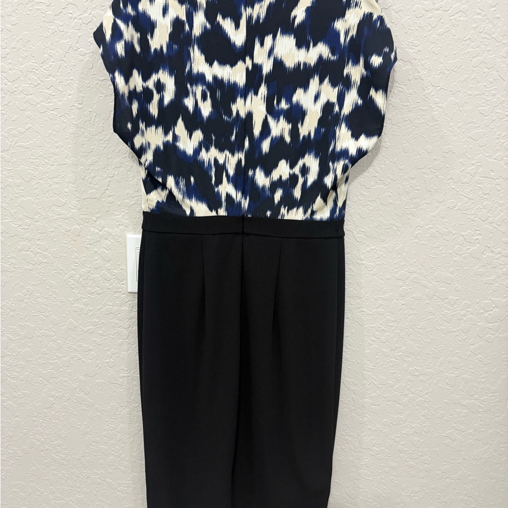 Express Navy and Cream Patterned Dress